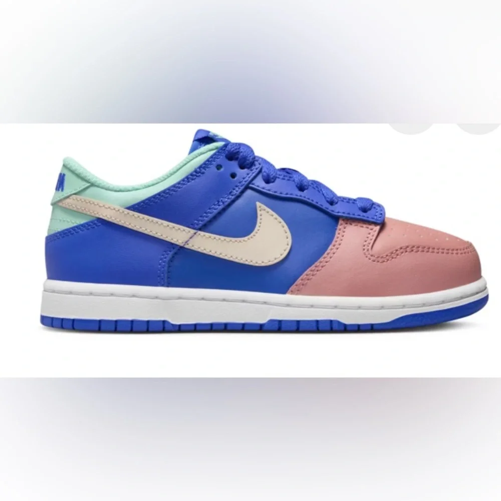 Nike Dunk Low Girls Size 12C Blue Salmon Toe Athletic Running Shoes Sneakers